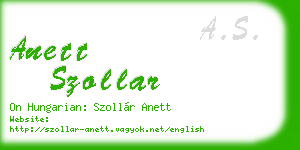 anett szollar business card